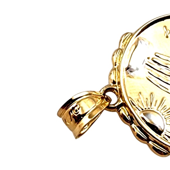 14K Yellow and White Gold "With Love All Things Are Possible" Pendant #21984 - Picture 5 of 14